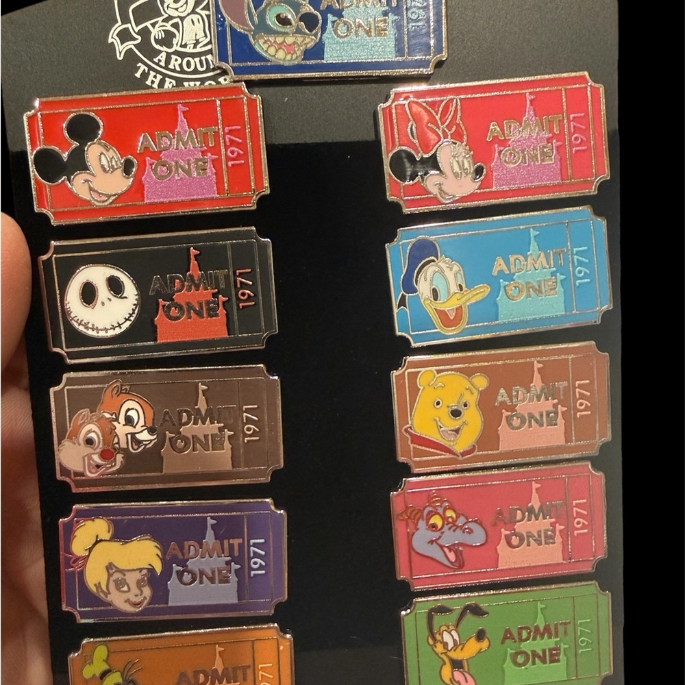Disney Admit One Ticket Pin Set- Park Trading added to a Trading Card- Limited - Picture 2 of 7